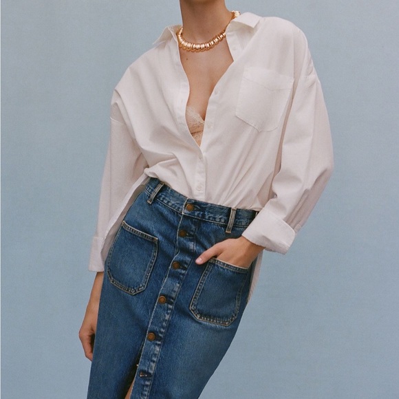 Pilcro Denim Button-Front Midi Skirt, Size 12 - Picture 9 of 13